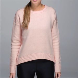 Lululemon Pink Wool ZIP Sweater